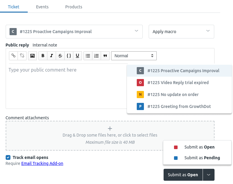 Send emails the same way as in Zendesk